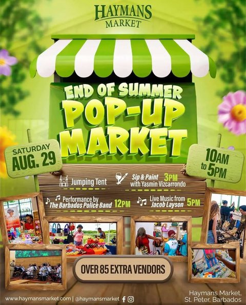 Event poster for End of Summer Pop-Up Market