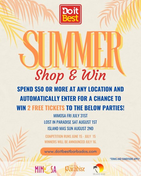 Event poster for Summer Shop & Win