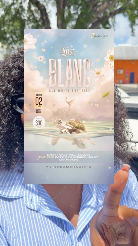 Event poster for Lost Blanc: All White Boatride