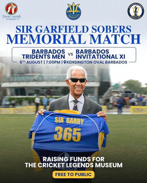 Event poster for Sir Garfield Sobers Memorial Match