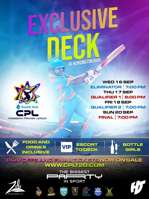 Event poster for Exclusive Deck - CPL Playoffs & Final