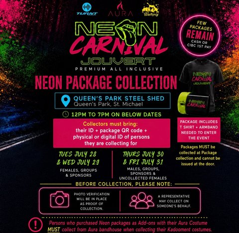 Event poster for NEON CARNIVAL JOUVERT