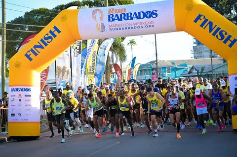 Event poster for Run Barbados Marathon & Wellness Weekend