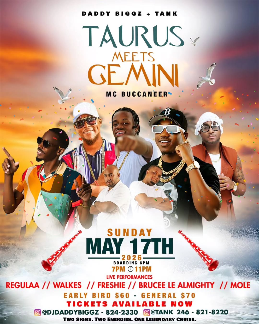 Event poster for Taurus Meets Gemini