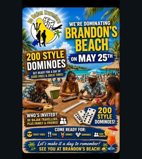 Event poster for Brandon's Beach - 200 Style Dominoes