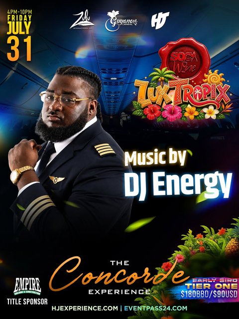 Event poster for Soca & Wine: Lux Tropix
