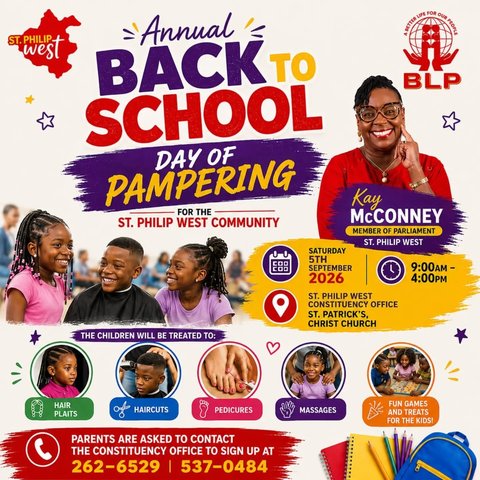Event poster for Annual Back to School Day of Pampering