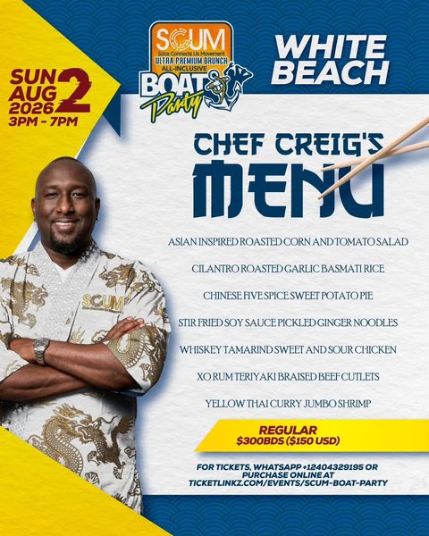 Event poster for SCUM Ultra Premium Brunch Boat Party