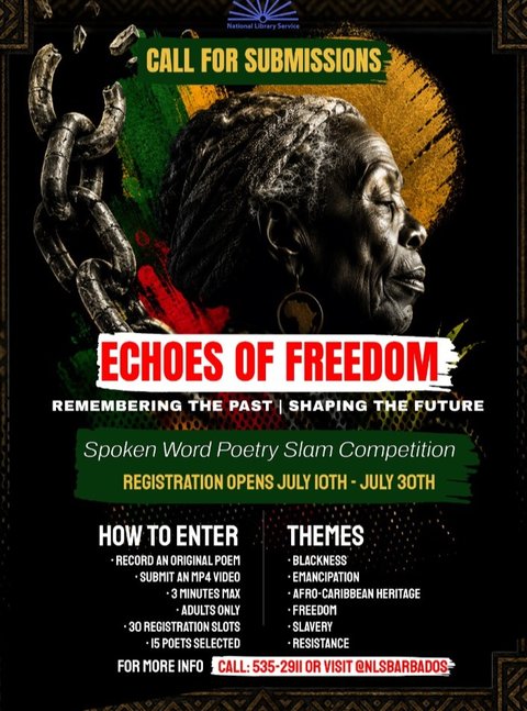 Event poster for Echoes of Freedom: Spoken Word Poetry Slam