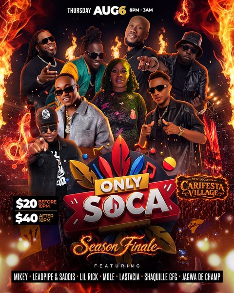 Event poster for Only Soca Season Finale