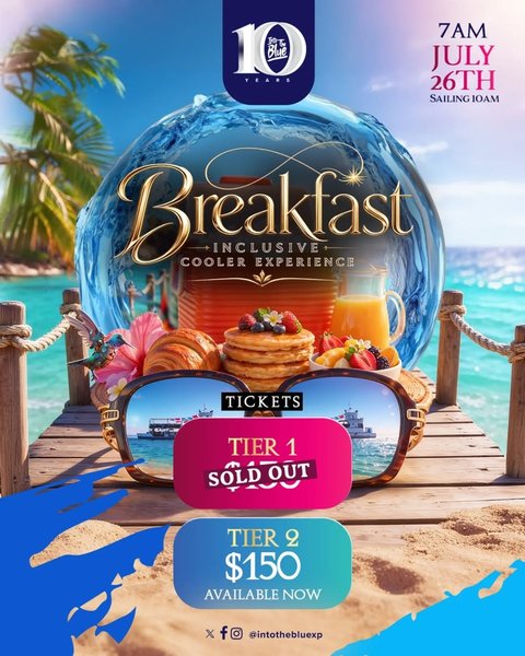 Event poster for Into The Blue Breakfast Cooler Experience