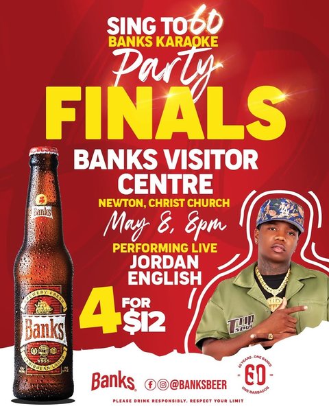 Event poster for Banks Karaoke Party Finals