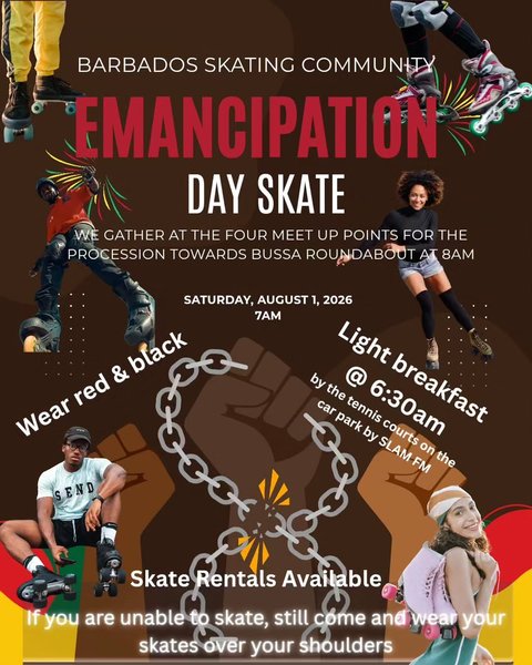 Event poster for Emancipation Day Celebrations/March/Skate