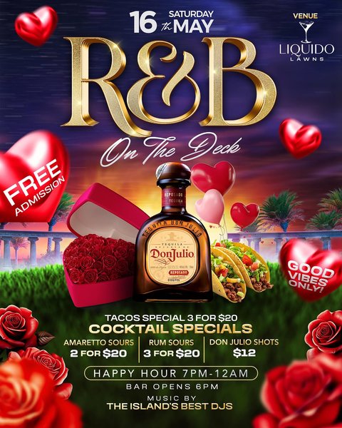 Event poster for R&B On The Deck