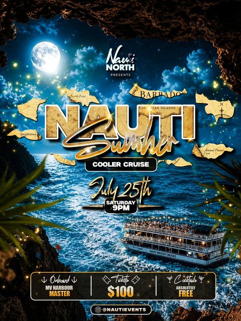 Event poster for Nauti Summer Cooler Cruise