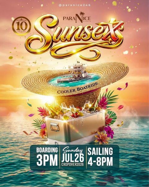 Event poster for ParaNice Events: Sunsex – The Cooler Boatride