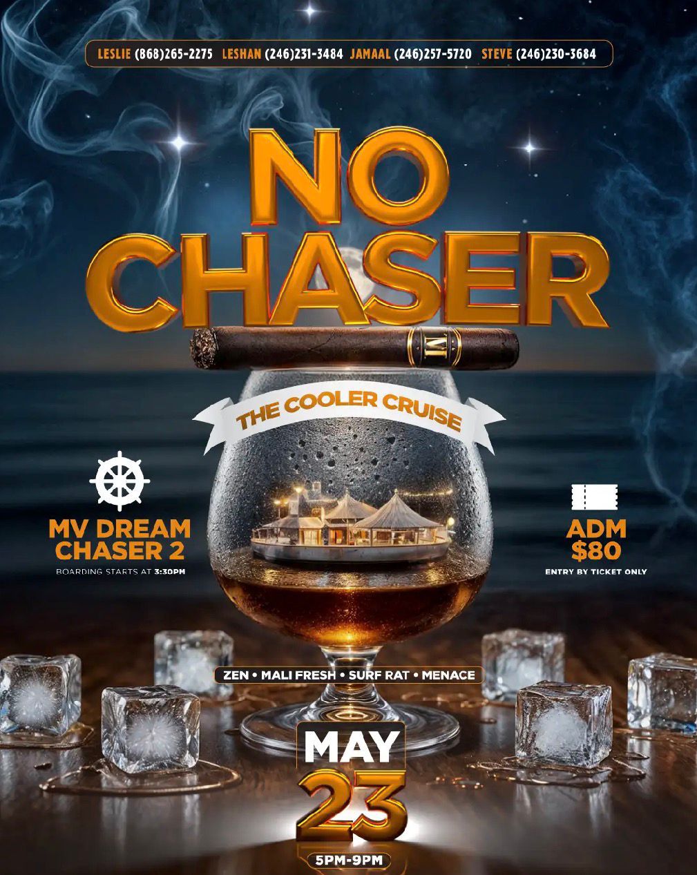 Event poster for No Chaser: The Cooler Cruise
