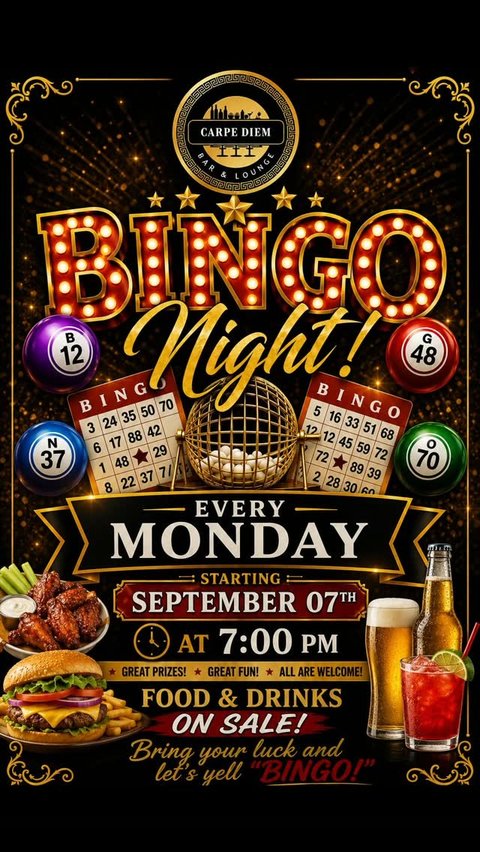 Event poster for Bingo Night