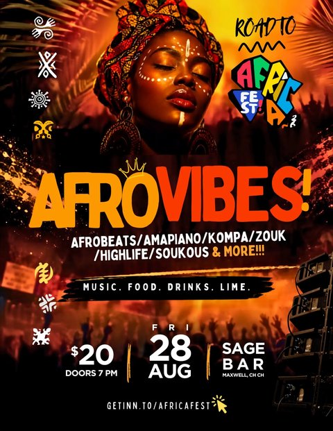 Event poster for Afro Vibes