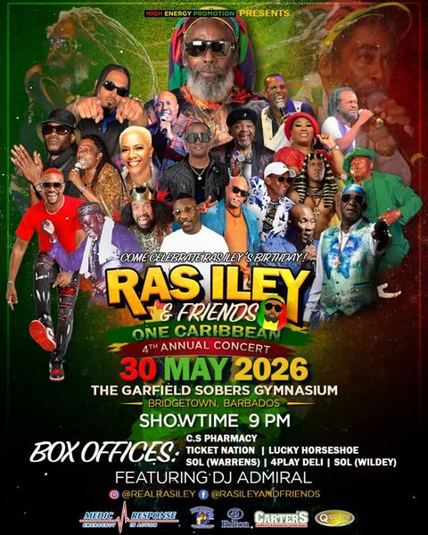 Event poster for Ras Iley & Friends One Caribbean