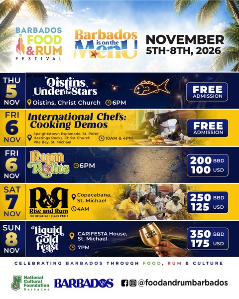 Event poster for Barbados Food & Rum Festival