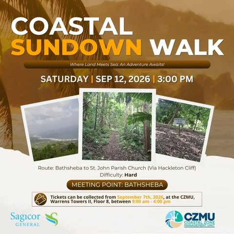 Event poster for Coastal Sundown Walk