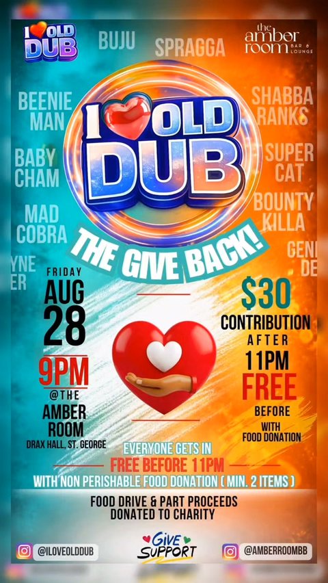 Event poster for I Love Old Dub - The Give Back