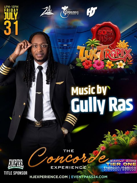 Event poster for Lux Tropix: The Concorde Experience