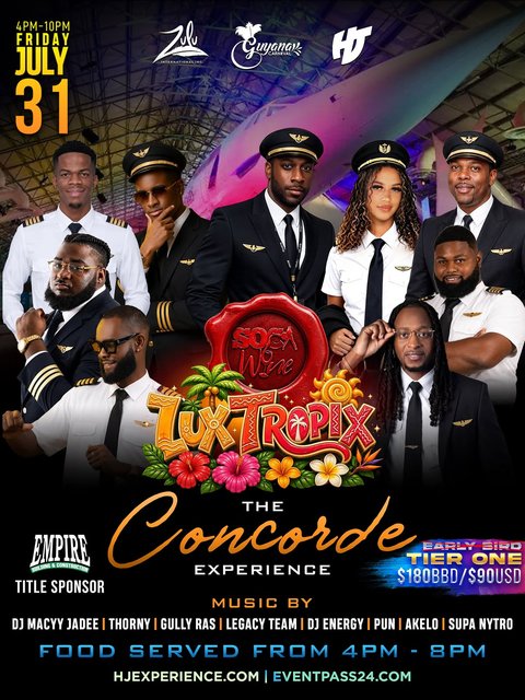 Event poster for Lux Tropix: The Concorde Experience
