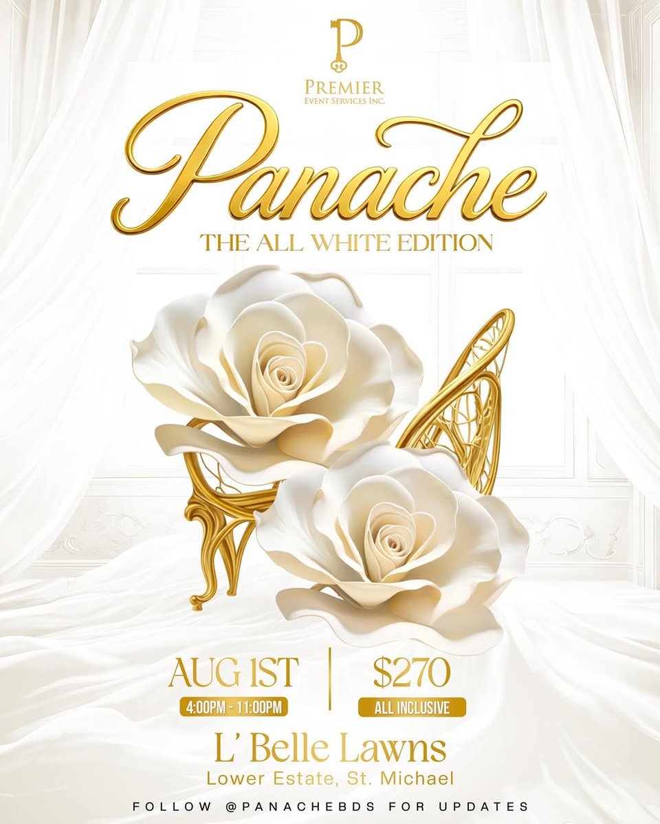 Event poster for Panache - The All White Edition