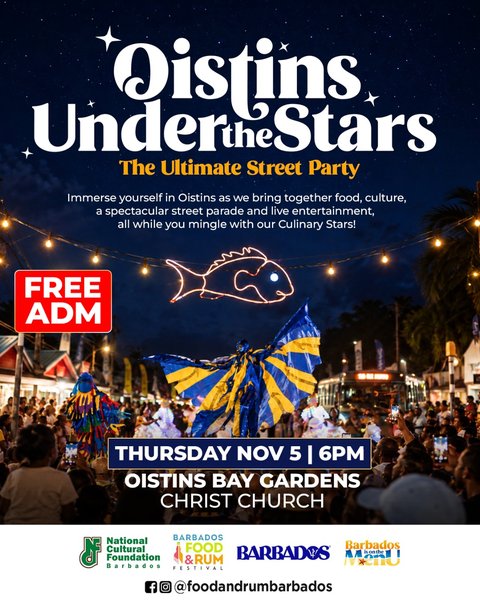 Event poster for Oistins Under the Stars: The Ultimate Street Party