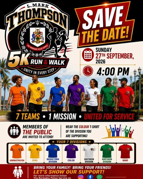 Event poster for L. Mark Thompson 5K Run & Walk