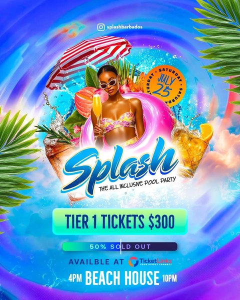 Event poster for Splash All Inclusive Pool Party