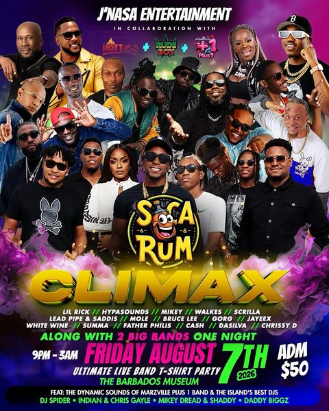 Event poster for Soca & Rum: Climax