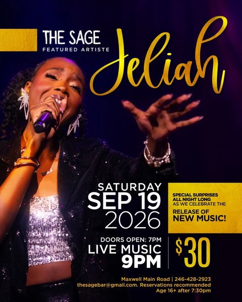 Event poster for The Sage Featuring JELIAH