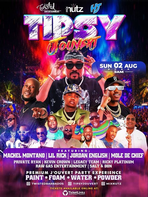 Event poster for Tipsy J’ouvert Party Experience