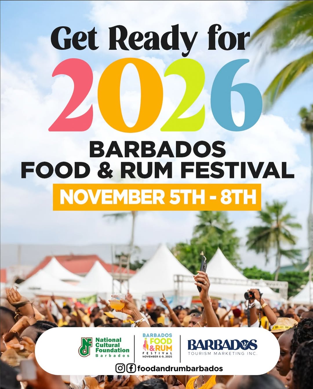 Event poster for Barbados Food & Rum Festival 2026