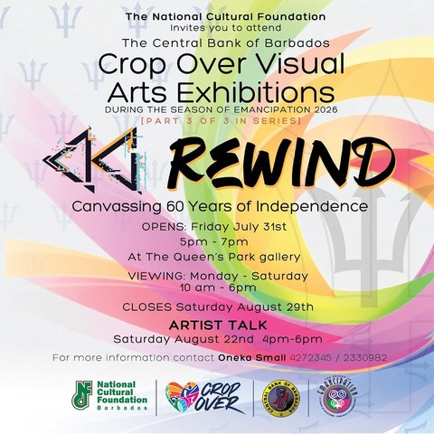 Event poster for REWIND: Canvassing 60 Years of Independence