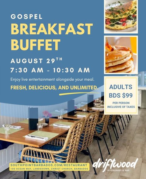 Event poster for Gospel Breakfast Buffet