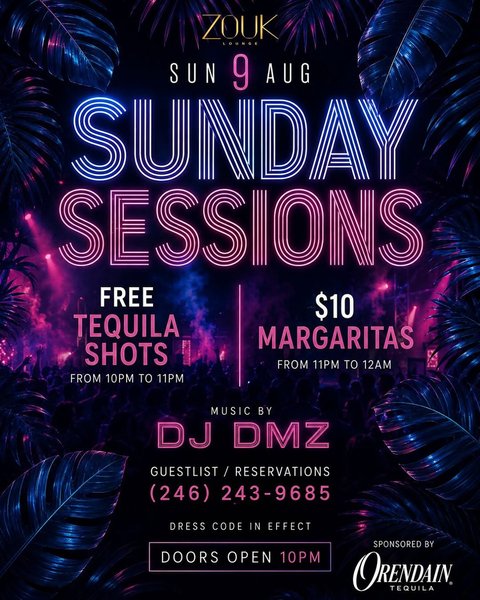 Event poster for Sunday Sessions