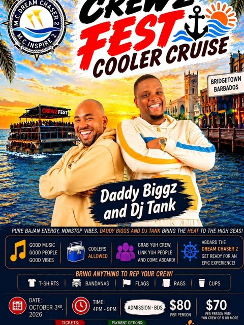 Event poster for Crewz Fest Cooler Cruise